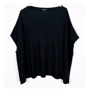 Eileen Fisher Top Women’s Size L/XL Black Organic Linen Cotton Dolman Sleeve